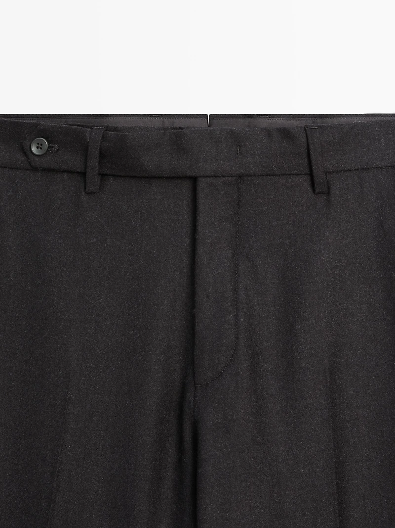 100% wool flannel trousers