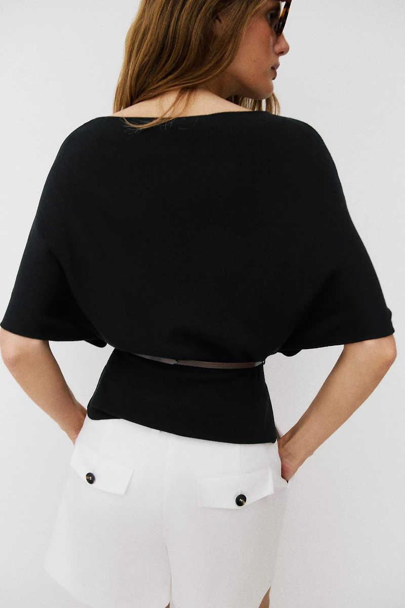 BELTED KNIT JUMPER