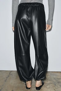 ZW COLLECTION FAUX LEATHER BALLOON PANTS