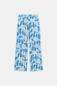 PANTALON LARGE À IMPRIMÉ RAYURES
