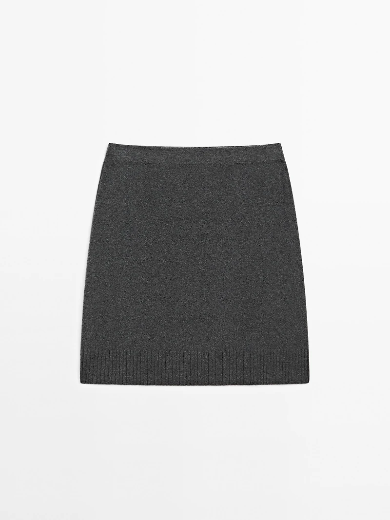 Wool blend mini skirt