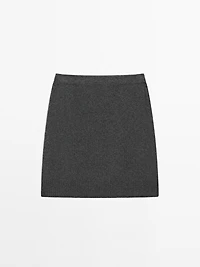 Wool blend mini skirt