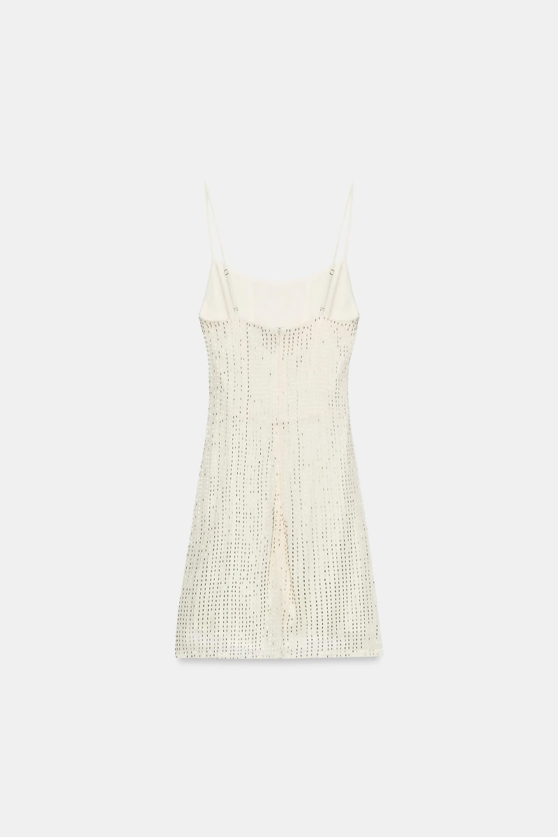 SHINY DRAPED MINI DRESS