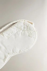 EMBROIDERED COTTON EYE MASK AND BAG SET