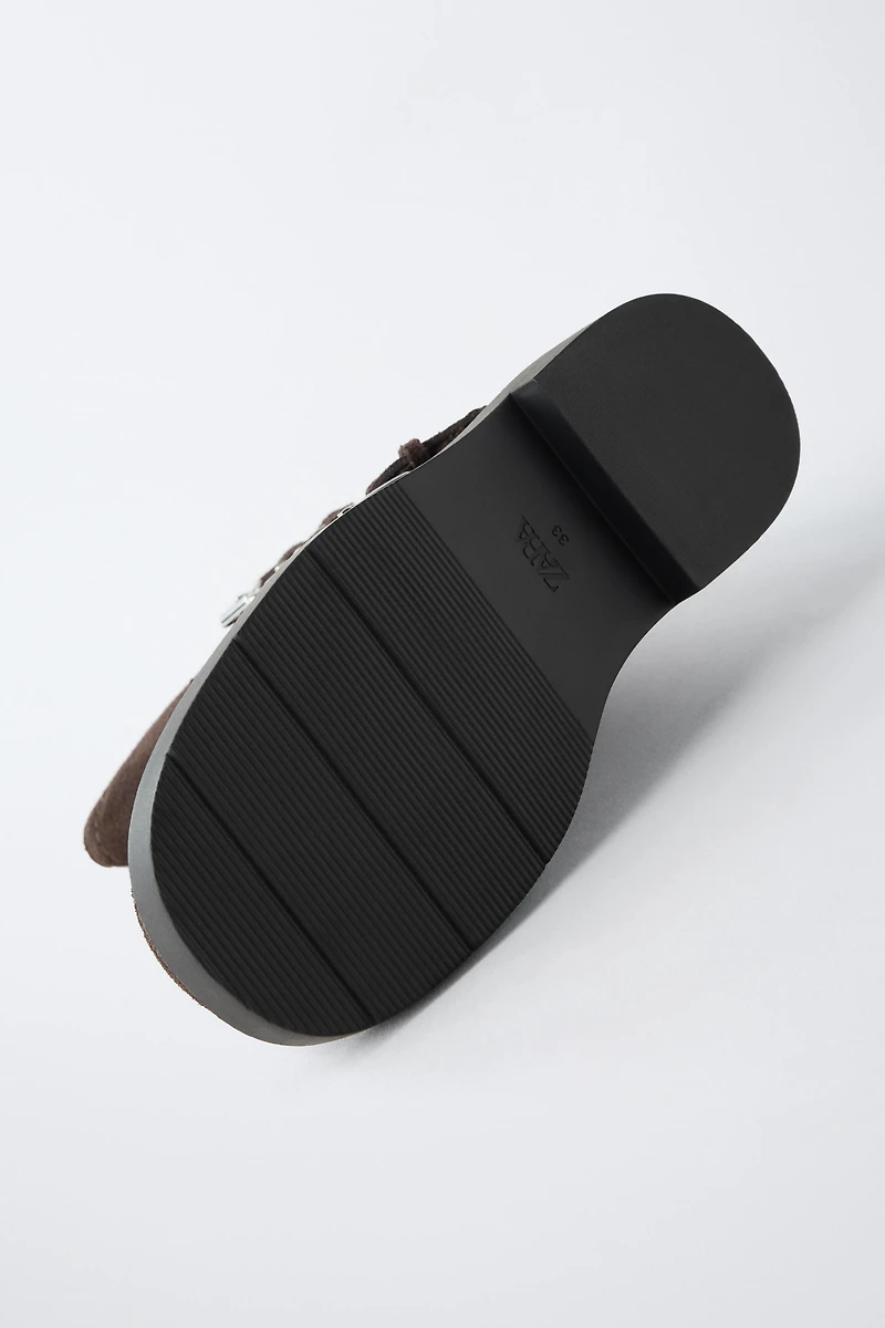 BUCKLED LEATHER BOOTS