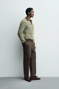 STRIPED KNIT POLO SHIRT