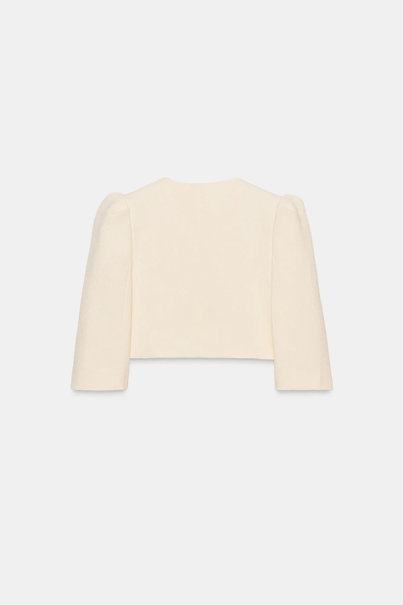 PUFF SLEEVE CROPPED BLAZER