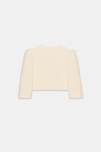 PUFF SLEEVE CROPPED BLAZER