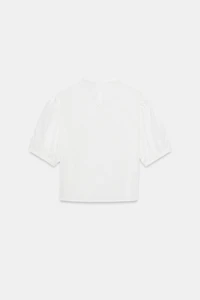 CHEMISE À BRANDENBOURGS ET MANCHES COURTES BOUFFANTES