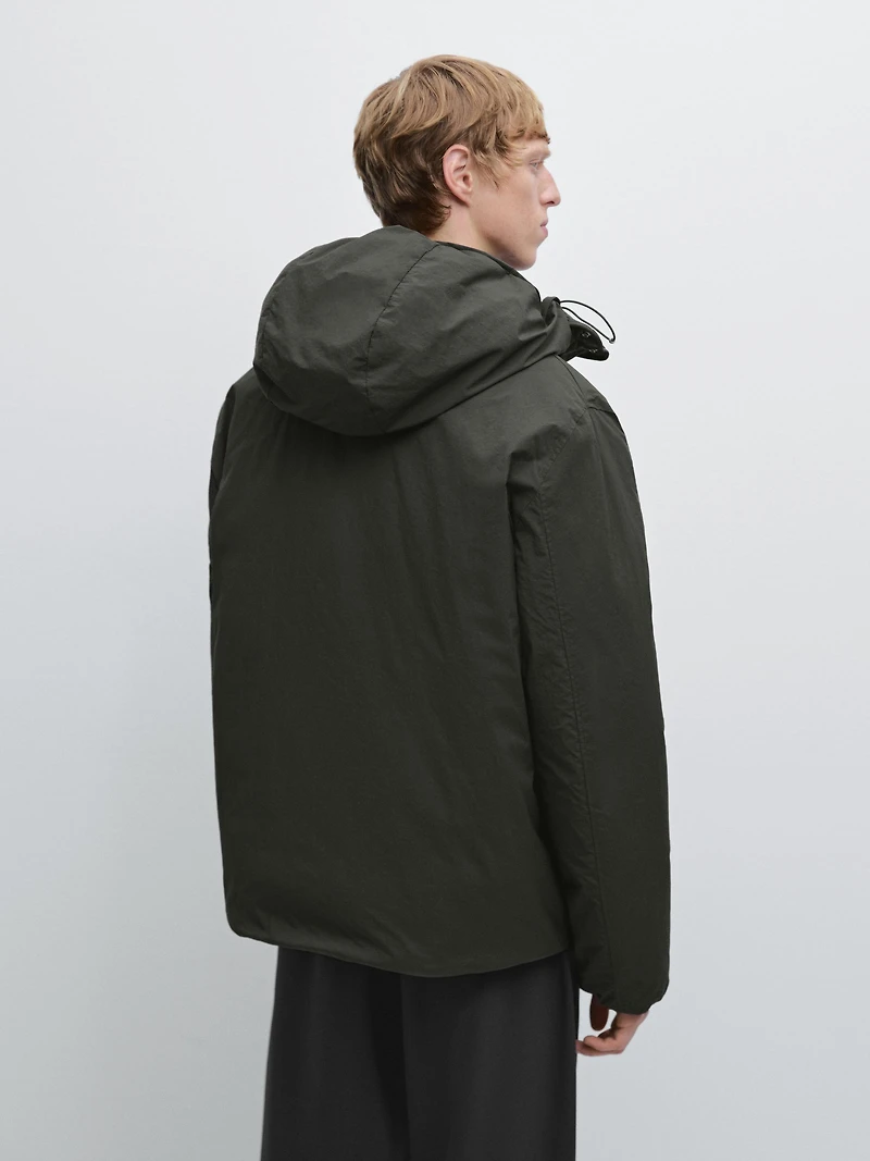 Short puffer parka a feather and down blend