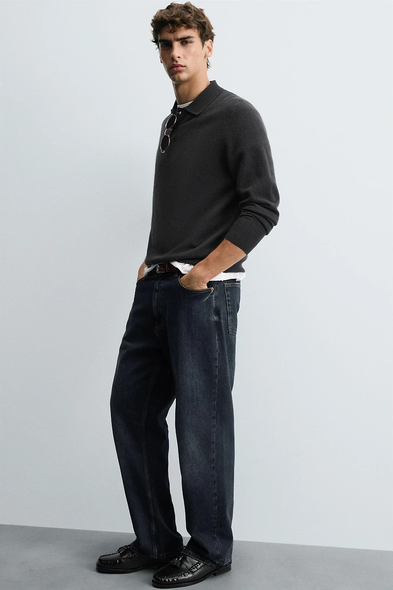 WOOL-CASHMERE KNIT POLO SHIRT