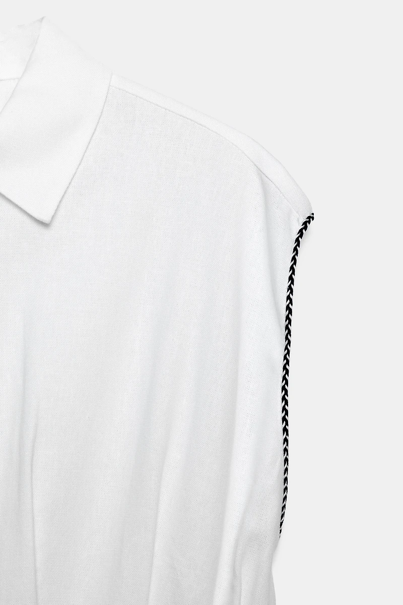 LINEN DARTED TOP