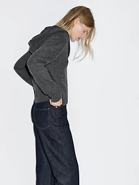Cardigan à capuche 100 % laine