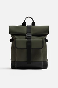RUBBERIZED FLAP BACKPACK