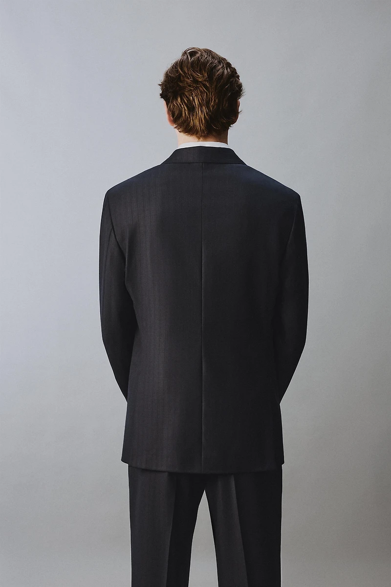 VESTE DE COSTUME À RAYURES 100% LAINE