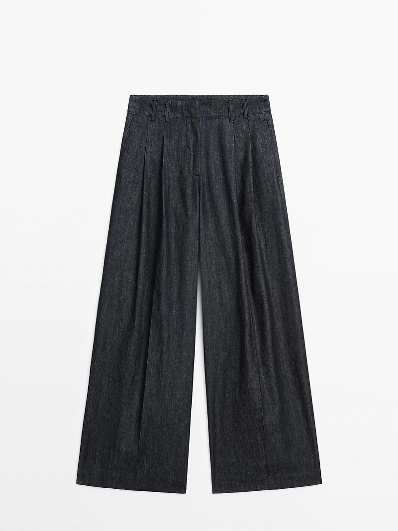Jean large taille haute