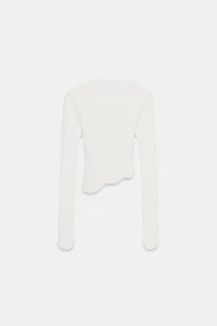 ASYMMETRIC HEM KNIT CROP TOP