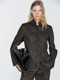 Flecked wool blend blazer