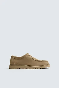 LEATHER SHOES WITH RAISED SEAM