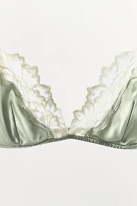 SILK AND LACE TRIANGLE BRA