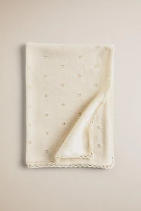 POINTELLE COTTON BABY BLANKET