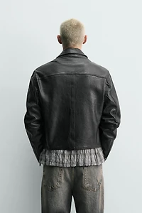 BLOUSON COURT EN CUIR