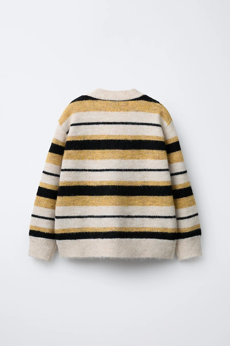 STRIPED KNIT CARDIGAN