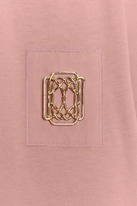 WASHED EFFECT BEAD TRIM T-SHIRT