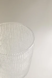 RAISED DESIGN GLASS TUMBLER