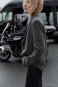 HERRINGBONE WOOL BLAZER