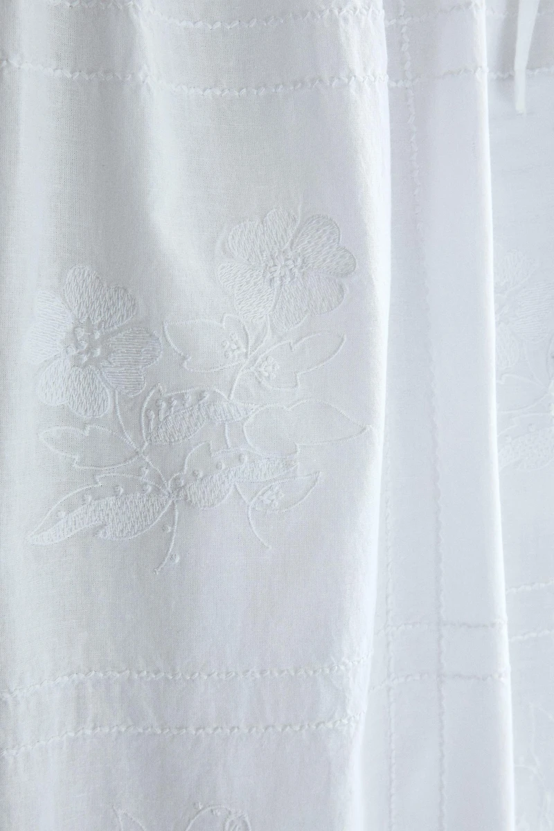 EMBROIDERED COTTON PANTS
