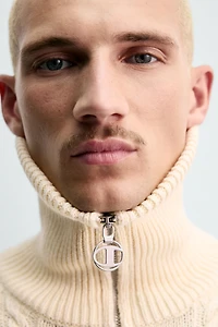 JACQUARD CABLE KNIT CARDIGAN CHAMPION ® X ZARA