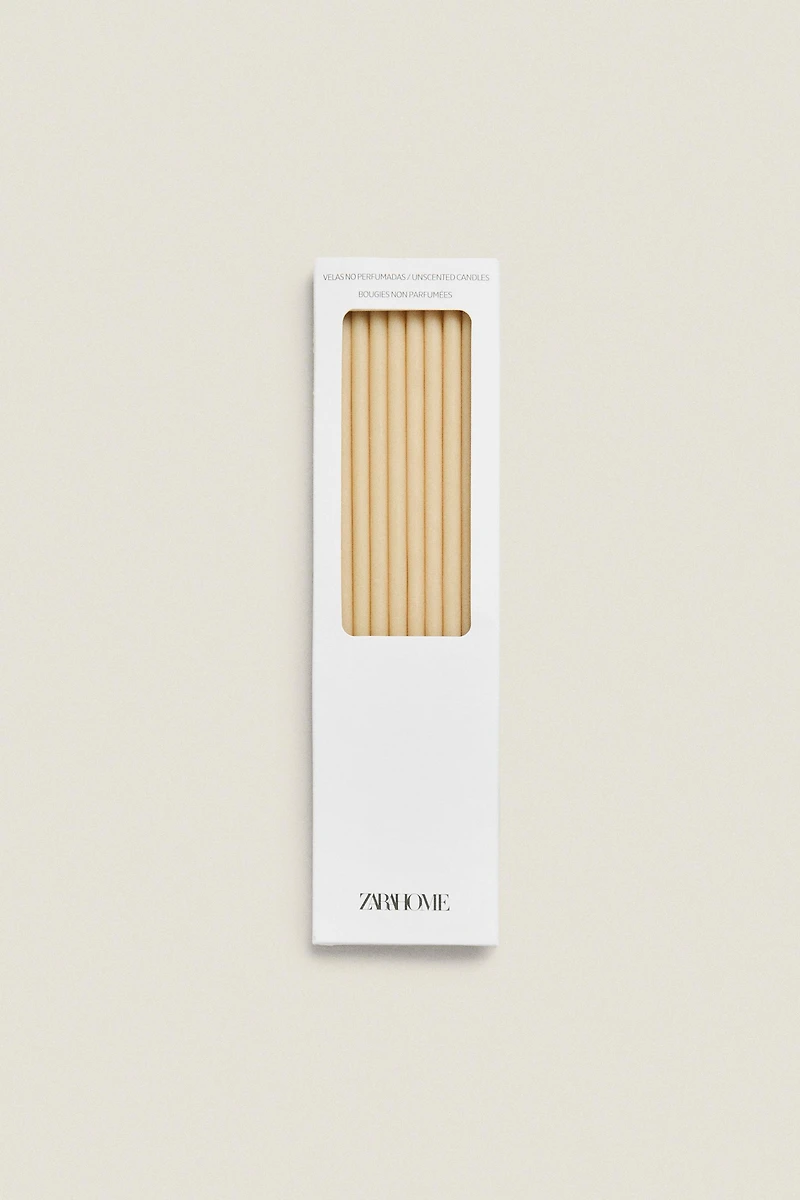 SET OF DECORATIVE CYLINDRICAL THIN TAPER CANDLES (SET OF 10)