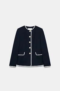 CONTRASTING PIPING BLAZER