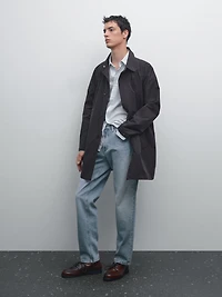 Packable water-repellent trench coat