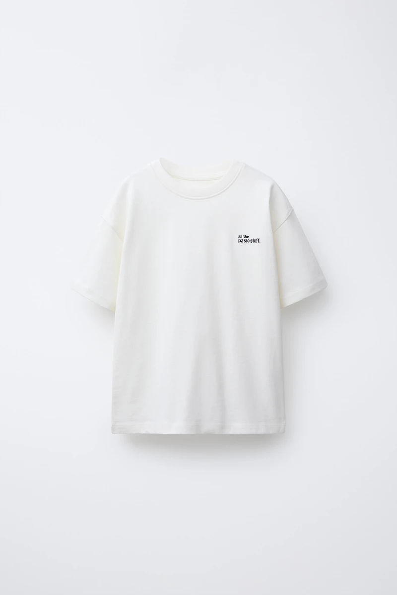 HEAVYWEIGHT EMBROIDERED TEXT T-SHIRT