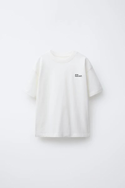 HEAVYWEIGHT EMBROIDERED TEXT T-SHIRT