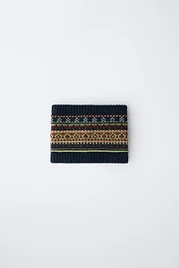 JACQUARD KNIT NECK WARMER