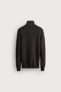PURL KNIT QUARTER-ZIP JUMPER