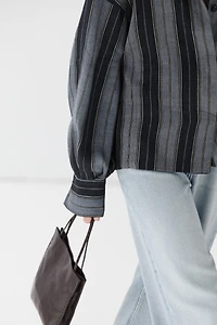Striped flowing cotton linen shirt