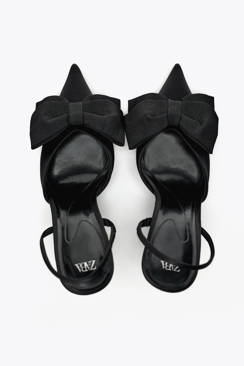 BOW TRIM HEELED SHOES
