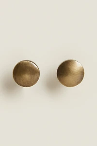 SET OF ROUND BRASS KNOBS (SET OF 2