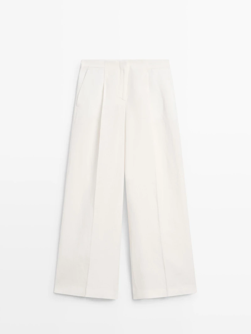 Pantalon de tailleur fluide en lin