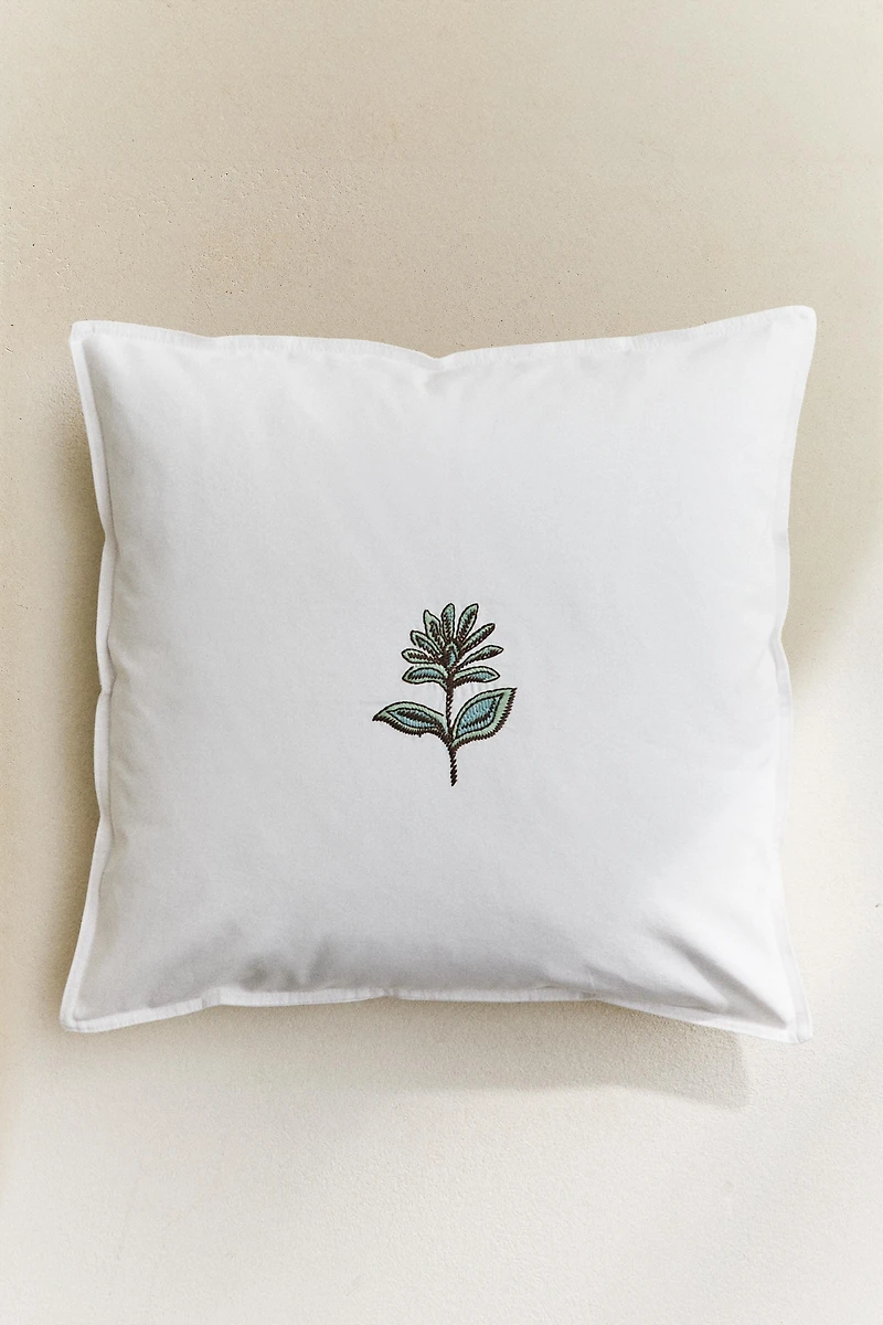 HOUSSE DE COUSSIN BRODERIE FLEUR