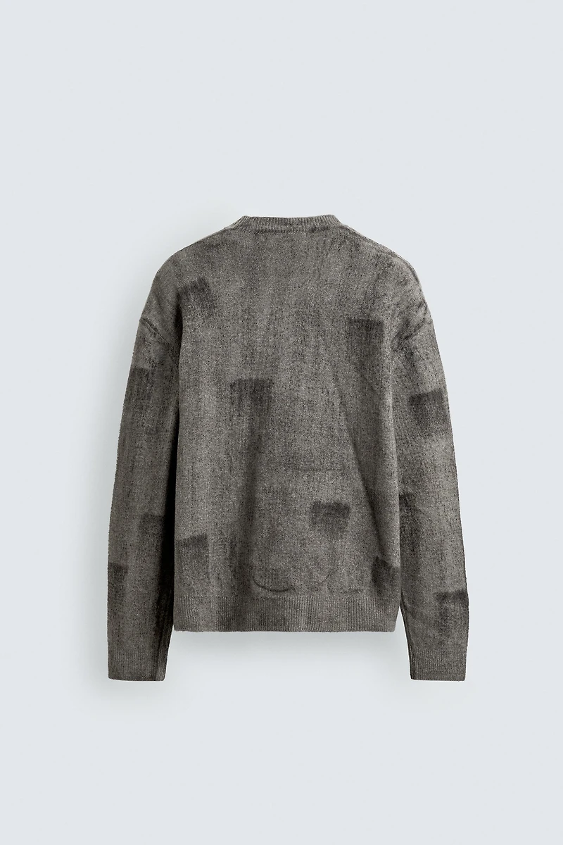 PULL BROSSÉ À IMPRIMÉ ABSTRAIT