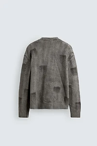 PULL BROSSÉ À IMPRIMÉ ABSTRAIT