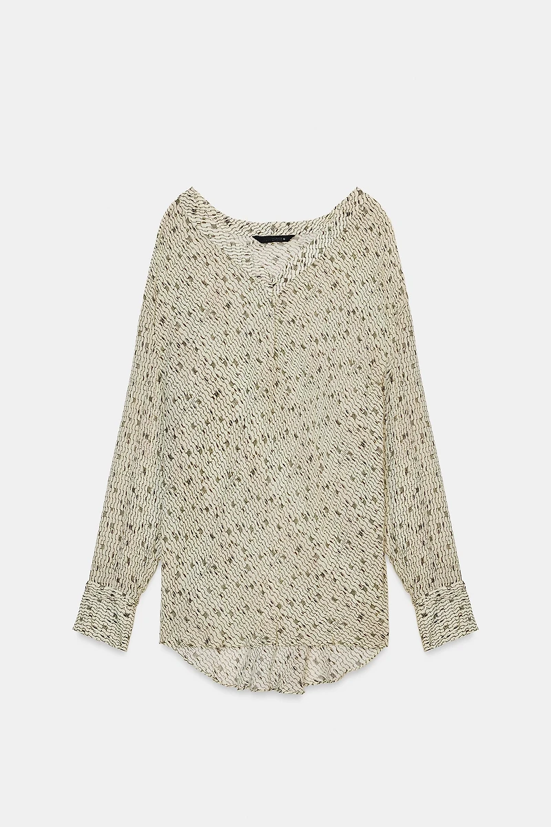 ZW COLLECTION PRINTED FLOWY SHIRT