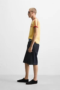 CONTRAST TEXT RIB T-SHIRT