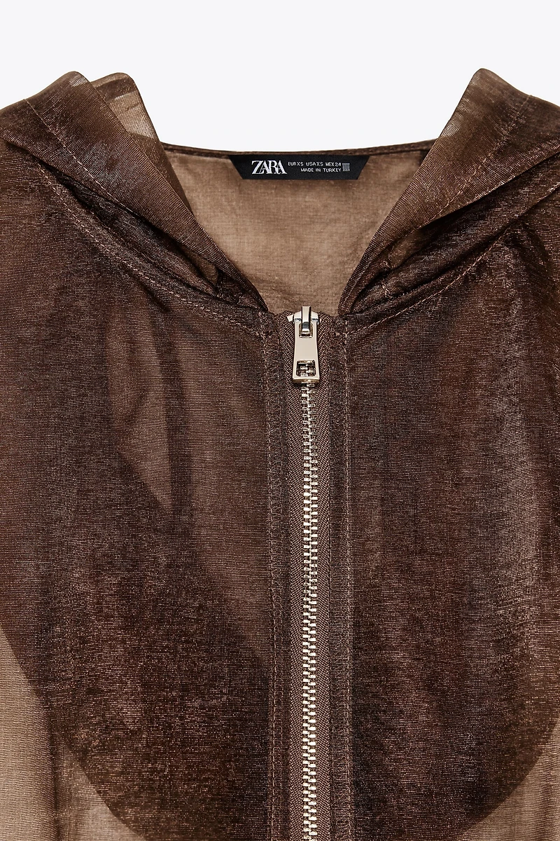 HOODED ORGANZA JACKET