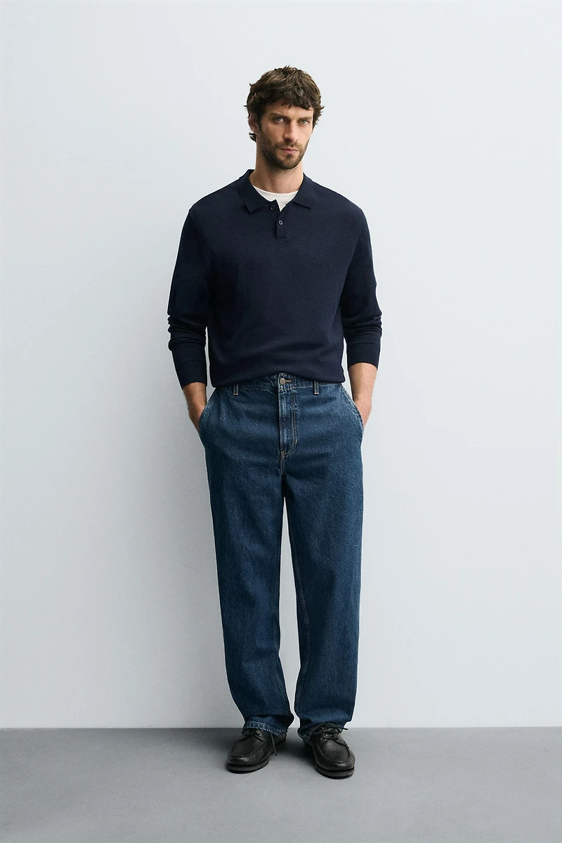 DENIM CHINO STRAIGHT FIT PANTS